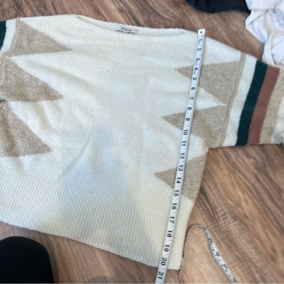 Madewell Stripe-Sleeve Geo Pullover Sweater - Picture 12 of 13
